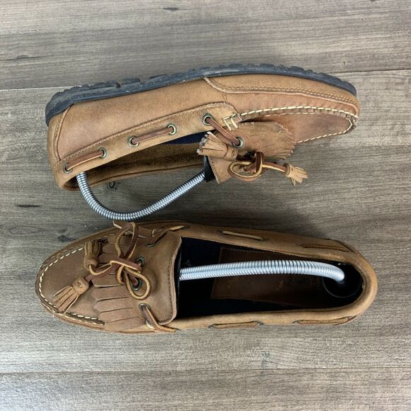 VTG Ralph Lauren Mens Polo Sport Brown Leather Loafers Boat Shoes Size 9 D main image 8